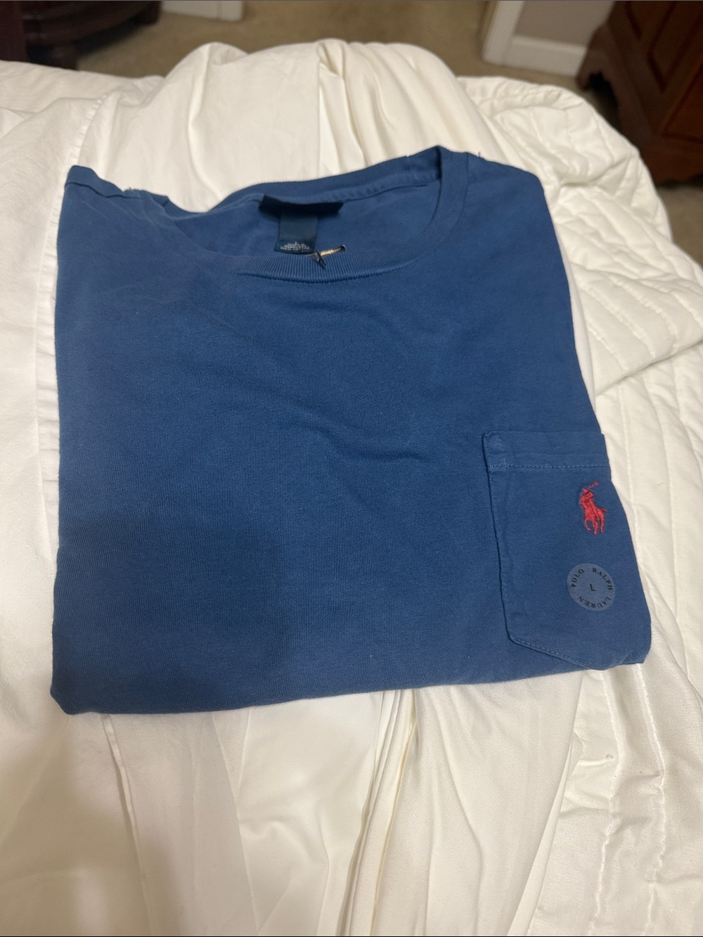 Polo by Ralph Lauren Men’s Royal Blue Short Sleeve Pocket Tee with Red Pony